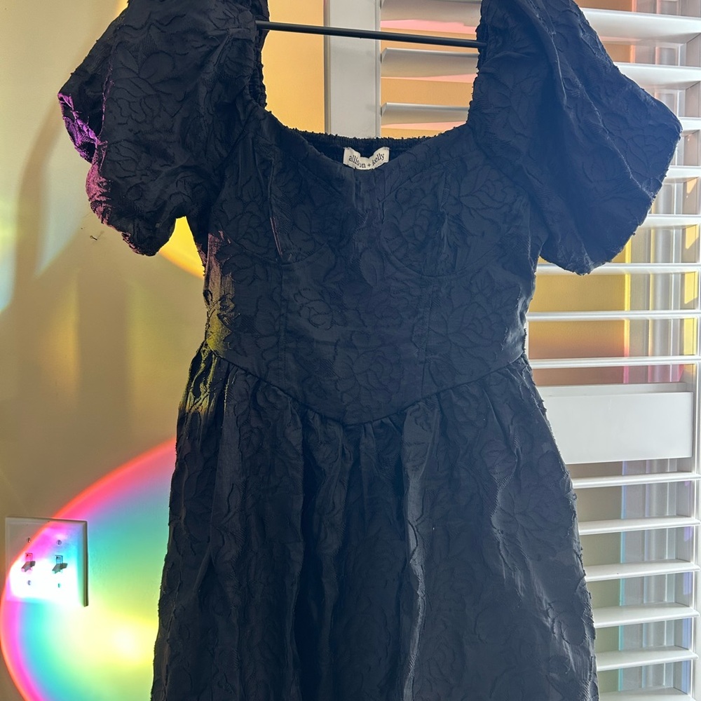 NWT Allison & Kelly goth black lace mini dress